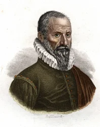 フランスの外科医、アンブロワーズ・パレ（1509-1590）の肖像 - 19世紀のエングレービング