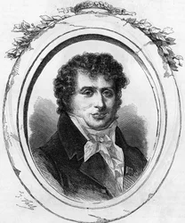 フランスの作詞家、アントワーヌ・ドゥソーギエ（1772-1827）の肖像。