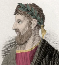 ギリシャの哲学者、タイアナのアポロニオス（アポロニウス）（16 ap. JC-98/98 ap. JC）の肖像。19世紀のエングレーヴィング。