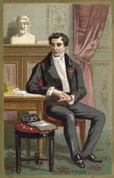 フランスの外科医、バロン・ギヨーム・デュピュイトレン（1777-1835）の肖像。クロモリトグラフ 19世紀