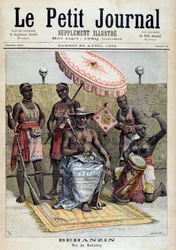ダホメー（ベニン）の王、ベハンジン（1844-1900）の肖像 - 1892年4月23日付「Le Petite Journal」にて