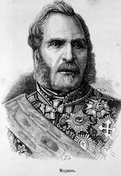 フランスのマレシャル、ベルナール・ピエール・マグナン（1791-1865）の肖像。