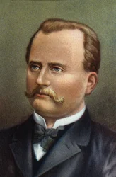 カール・グスタフ・パトリク・デ・ラバルの肖像、スウェーデンの技師、発明家（クロモ）