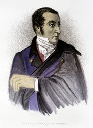 ドイツの作曲家、カール・マリア・フォン・ウェーバー（1786-1826）の肖像 - エングレービング