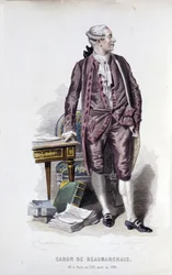 カロン・ド・ボーマルシェ（1732 - 1799）の肖像。