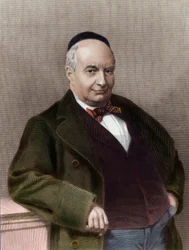 Charles Auguste Sainte Beuve (1804-1869), フランスの作家の肖像。19世紀のエングレーヴィング。個人蔵。