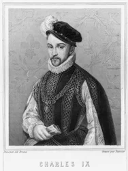 フランス王シャルル9世（1550-1574）の肖像 - ラヴァレの『フランス史』に掲載されている、エングレーヴィング、sd.