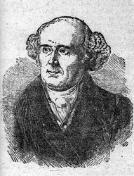 ホメオパシーの創始者であるクリスチャン・ハーネマン（1755年～1843年）の肖像。19世紀のエングレーヴィング。