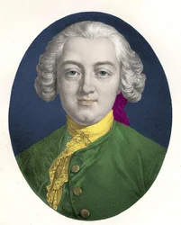 Claude Adrien Helvétius (1715 - 1771) フランスの哲学者の肖像。