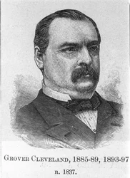 アメリカの政治家、クリーブランド・グローバー（1837～1908）の肖像。