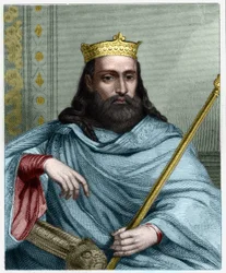 ネウストリアの王であり、フランク王国の王であったクロテール（クロテール）1世（497～561年）の肖像 - ラヴァレの「Histoire des Francais」に掲載、エングレーヴィング、SD。