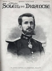 ジャン・バティスト・マルシャン司令官（1863-1934）の肖像。6月25日付「Le sun-du-dimanche」に掲載されたエングレーヴィング