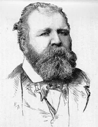 指揮者ジュール・パスドルー（1819-1887）の肖像。