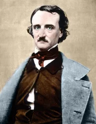 アメリカの作家、エドガー・アラン・ポー（1809-1849）の肖像。