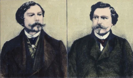 エドモンド・ゴンクール（1822-1896）とジュール・ゴンクール（1830-1870）の兄弟作家の肖像。