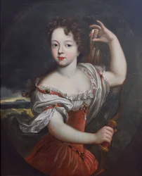 ダイアナに扮したエリザベート・シャルロット・ドルレアン（1676-1744）の肖像