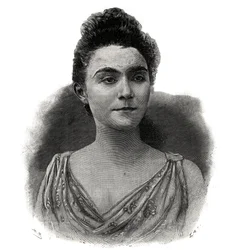 Emma Laure Esther Guilbert, dit Yvette Guilbert (1865-1944) コーヒーコンサートのフランス人歌手の肖像 - 1892年のエングレーヴィング