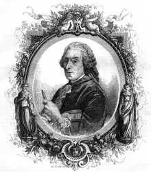 イギリス人画家フランソワ・ブーシェ（1703-1770）の肖像 エングレーヴィング 1858年