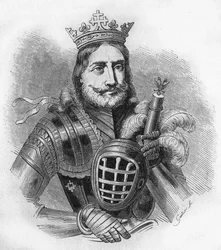 Etienne IX UroU IV DuUanの肖像（フランス語）、Etienne Douchan（1308年から1355年）。セルビア人の王、後にツァーリ。1840年の彫刻。