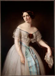 ファニー・セリト（1817-1909）の肖像 ダンサー 匿名の絵画。19世紀のパリ。オペラ座博物館の図書館 - ダンサー、ファニー・セリート（1817-1909）の肖像。匿名の絵画。19世紀パリ、オペラ座美術館図書館