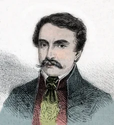 ハンガリーの政治家、フェレンツ・デアック（1803-1876）の肖像 - 「The Illustrous World」のエングレービング