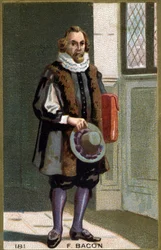 Francis Bacon Baron Verulam (1561 - 1626) 政治家、イギリスの哲学者の肖像。19世紀のクロモリトグラフ。