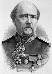 コフィニエール将軍の肖像。H.マルタンの『フランス史』に掲載された19世紀末の版画。