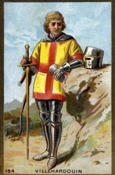 Geoffroi de Villehardouin（1150 - 1213）の肖像。19世紀末のクロモリトグラフ。