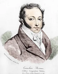 ジョアッキーノ・ロッシーニ（1792-1868）の肖像。