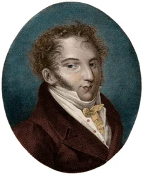 イタリアの作曲家、ジョアキーノ（Gioachino）ロッシーニ（1792-1868）の肖像 - 。