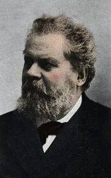 ジオスエ・カルドゥッチ（1835-1907）の肖像 イタリアの詩人 20世紀初頭のクロモリトグラフ