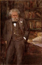 イタリアの詩人、批評家、ジョウスエ・カルドゥッチ（1835-1907）の肖像画。20世紀初頭。ボローニャ、カーザ・カルドゥッチ、ジオスエ・カルドゥッチ。ジョウスエ・カルドゥッチ1835-1907、イタリアの詩人、批評家の肖像画。匿名の絵画、20世紀初頭。カーサ