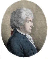 イタリアの作曲家、ジョヴァンニ・バッティスタ・ペルゴレージ（Jean Baptiste Pergolese, Jean-Baptiste）（1710年〜1736年）の肖像。19世紀のエングレーヴィング。