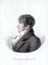 イタリアの作曲家、ジョヴァンニ・パイシエッロ（またはパイシエッロまたはパイシエッロ）（1740年〜1816年）の肖像。19世紀のエングレーヴィング