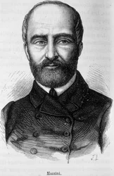 イタリアの愛国者・革命家ジュゼッペ・マッツィーニの肖像（1805年または1808年～1872年