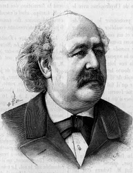 フランスの化学者、アンリ・ジュール・デブレ（1827-1888）の肖像。Eugene Pirouの写真より）。1888年8月11日付の「La Nature: revue des sciences et de leurs applications aux arts et a l