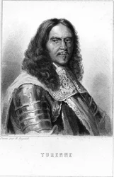 フランスのマレシャルであるテュレンヌ子爵アンリ・ド・ラ・トゥール・ドーヴェルニュ（1611-1675）の肖像-ラヴァレの『フランス史』に掲載されている、エングレーヴィング。