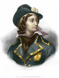 ラ・ロシュジャクレン伯爵（またはヴェルジェ・ド・ラ・ロシュジャクレン）（1772-1794）アンリ・デュ・ヴェルジェの肖像、1854年のヴェンドアン将軍の刻印