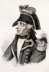 フランスの将軍ジャック・フランソワ・コキーユ（デュゴミエ）（1739年～1794年）の肖像。19世紀のエングレーヴィング。