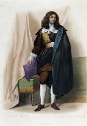 フランスの政治家、ジャン・バティスト（Jean-Baptiste）・コルベール（1619～1683）の肖像 - メネシェ作「Le Plutarque francais」より