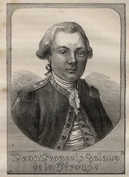 ラ・ペルーズ伯爵ジャン・フランソワ・ドゥ・ガラウプ（1741-1788）の肖像 - "The Great Mariners of 18th century "からの引用イラスト