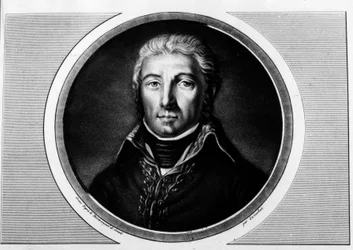ジャン・ヴィクトール（Jean-Victor）・モロー（1763-1813）ライン軍の将軍の肖像。"フランス革命の歴史的絵画全集（全3巻）"に掲載されたエングレーヴィング。1804.