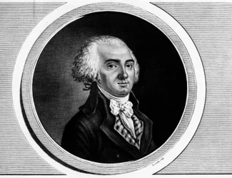 ジェローム・ペティオン・ド・ビルヌーブ（1759-1793）の肖像。フランス革命の歴史的絵画全集（全3巻）」に掲載されているエングレーヴィング。1804.