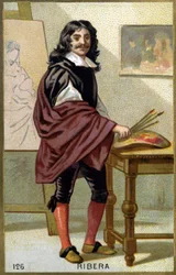 スペインの画家・彫刻家であるホセ・デ・リベラ（1591-1652）の肖像 - 19世紀のクロモリ・グラフィー