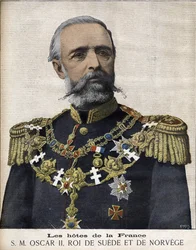 オスカー2世の肖像。スウェーデンとノルウェーの王。1829-1907.