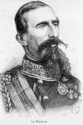 イタリア王国評議会議長（1864年～1866年）のラ・アルフォンソ・フェレーロ（ラ・マルモラ騎士）の肖像。