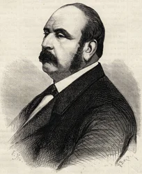 フランスの政治家、ルドゥ・ロラン(Ledru-Rollin)(1807-1874)の肖像。19世紀のエングレーヴィング。