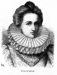 マリー・ド・メディシスの腹心であるアンクレのマレシャル（1568-1617）、レオノーラ・ドリ（またはドシ）・ディット・ガリガイの肖像 - アンリ・マルタンの「フランス民衆史」（19世紀）に掲載。19世紀のものです。