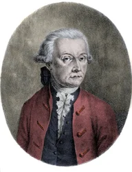 ヴォルフガング・アマデウス・モーツァルト（1756-1791）の父、レオポルド・モーツァルト（1719-1787）の肖像。