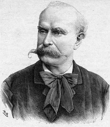 フランスの作曲家、ルイ・エティエンヌ・アーネスト・レイエの肖像（1823年～1909年）。